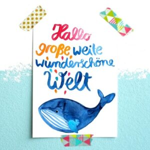 Frau Ottilie Postkarte Hallo Welt