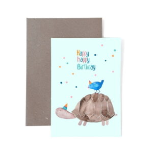 Frau Ottilie - Grusskarte Happy Birthday Schildkröte