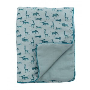 Moulin Roty Babydecke Leinen blau
