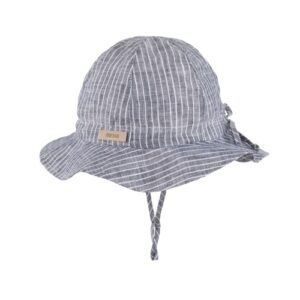 Pure Pure Sommerhut aus Leinen jeans gestreift