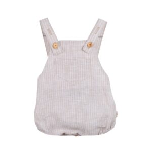 Pure Pure Latzhose Mini sand weiss gestreift aus Leinen
