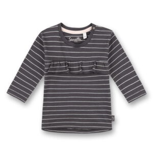 Sanetta Langarmshirt anthrazit gestreift