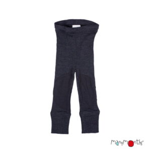 Manymonths Woll-Leggings Foggy Black mit Knee Patches