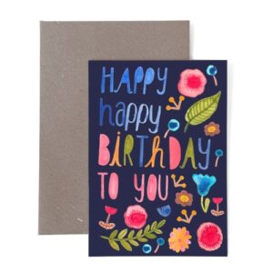 Frau Ottilie - Grusskarte Happy Happy Birthday