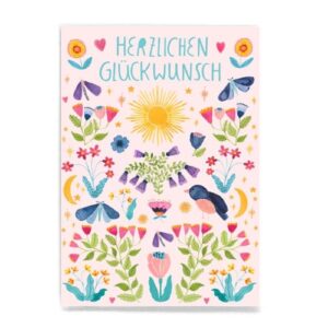Frau Ottilie Postkarte Herzlichen Glückwunsch