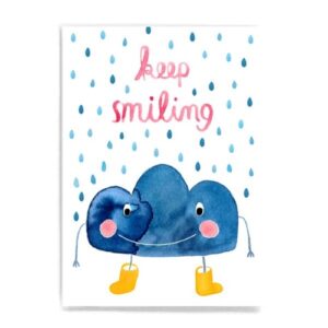 Frau Ottilie Postkarte Keep Smiling