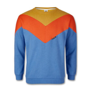Manitober Cut & Sew Sweatshirt blau khaki orange