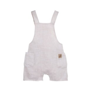 Pure Pure Leinen Latzhose sand weiss gestreift