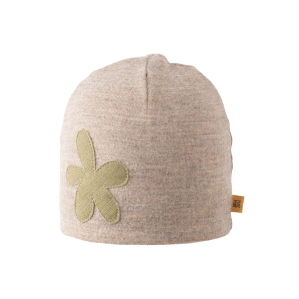 Pure Pure Mini Beanie Merinowolle Blume moos