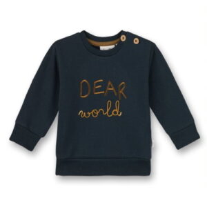 Sanetta Pure Sweatshirt petrol "dear world"