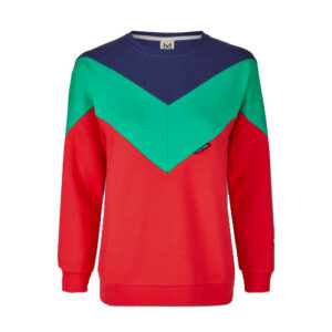 Manitober Cut & Sew Sweatshirt blau grün rot