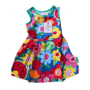 Toby Tiger Kleid Blumen und Früchte aus Bio-Baumwolle