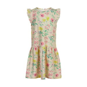 Minymo Kleid Blumen weiss