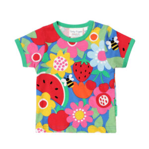 Toby Tiger T-Shirt Blumen und Früchte aus Bio-Baumwolle