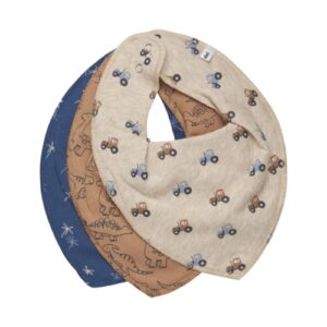 Pippi Bandana Bib Traktoren Dinos und Palmen