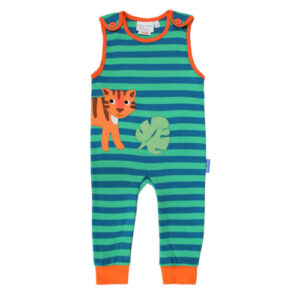 Toby Tiger Strampler mit Trägern und Tigerapplikation
