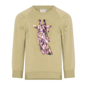 Minymo Sweatshirt Giraffe hellgrün
