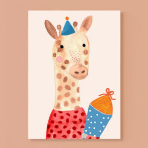 Frau Ottilie Postkarte Einschulung Giraffe