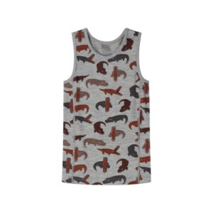 Hust&Claire Woll-Seide Tanktop Krokodile braun