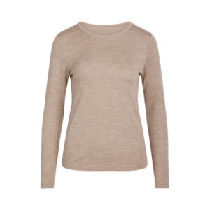 Hust&Claire Woll-Bambus Damen Langarmshirt beigemeliert