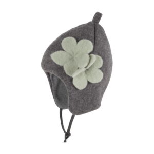 Pure Pure Wollfleece Mütze schiefer-melange Blume