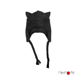 Manymonths Kitty Earflap Beanie Foggy Black