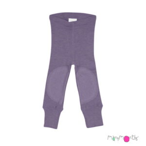 Manymonths Woll-Leggings Dusty Grape mit Knee Patches
