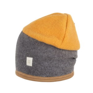Pure Pure Wollfleece Beanie zweifarbig gelb