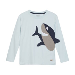 Minymo Langarmshirt mit Hai Applikation