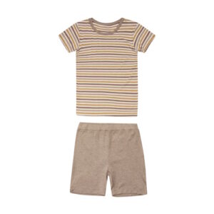Hust&Claire Pyjama aus Bambusviskose gestreift mocha