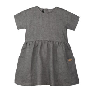 Pure Pure Leinenkleid mit Ärmel stone grey