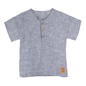 Pure Pure Leinenhemd marine gestreift kurzarm