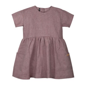 Pure Pure Leinenkleid mit Ärmel grape