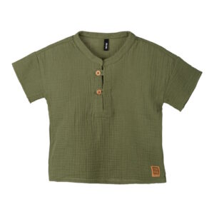 Pure Pure Mini-Hemd kurzarm aus Musselin dill