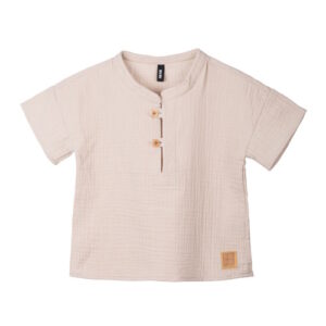 Pure Pure Mini-Hemd kurzarm aus Musselin oat
