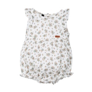 Pure Pure Romper aus Musselin Flowers on white