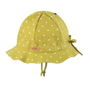 Pure Pure Sommerhut aus Leinen citronella gepunktet