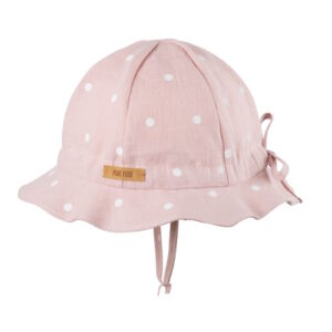 Pure Pure Sommerhut aus Leinen soft pink gepunktet