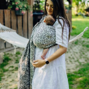 Lennylamb Leinen Ringsling Enchanted Nook Cocoa