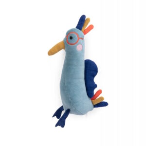 Moulin Roty Stofftier Rassel Vogel blau