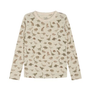 Hust&Claire Woll-Seide Langarmshirt Dinosaurier weiss