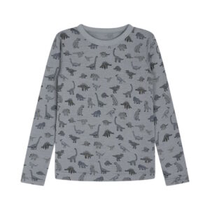 Hust&Claire Woll-Seide Langarmshirt Dinosaurier blau