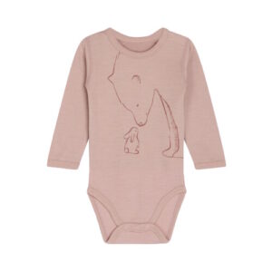 Hust&Claire Wolle-Bambus Body Bär und Hase rosa