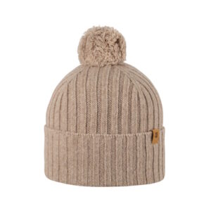 Pure Pure Strick Bommelmütze beige