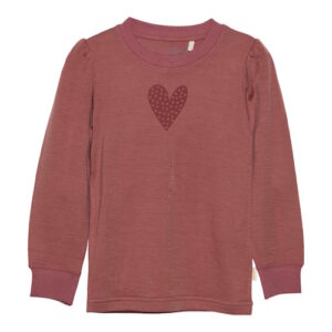 Celavi Bambusviskose Wolle Doubleface Langarmshirt Herz