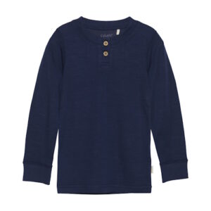 Celavi Bambusviskose Wolle Doubleface Langarmshirt Dark Blue