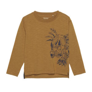 Minymo Langarmshirt Dinosaurier brown sugar
