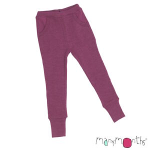 Manymonths Woll-Trainerhose Dark Cerise