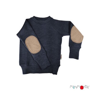 ManyMonths Woll-Pulli mit Ellbogenpatches Polar Winter