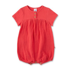 Sanetta Pure Musselin Baby-Overall rot